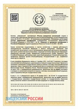 Приложение к сертификату для ИП Феодосия Сертификат СТО 03.080.02033720.1-2020